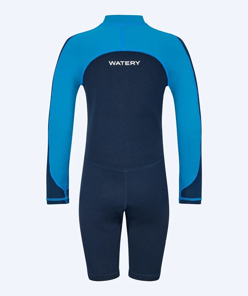 Watery UV Neoprenanzug für Kinder - Calypso Langarm - Blau/Dunkelblau