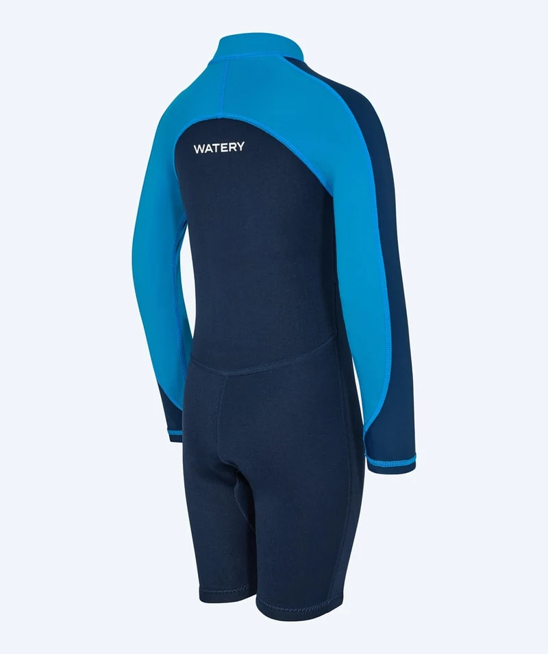Watery UV Neoprenanzug für Kinder - Calypso Langarm - Blau/Dunkelblau