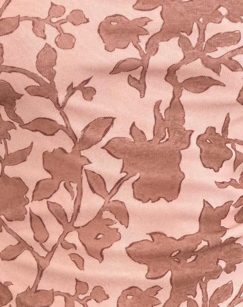 Zirika Bandeau-Top mit neutralem Blumendruck