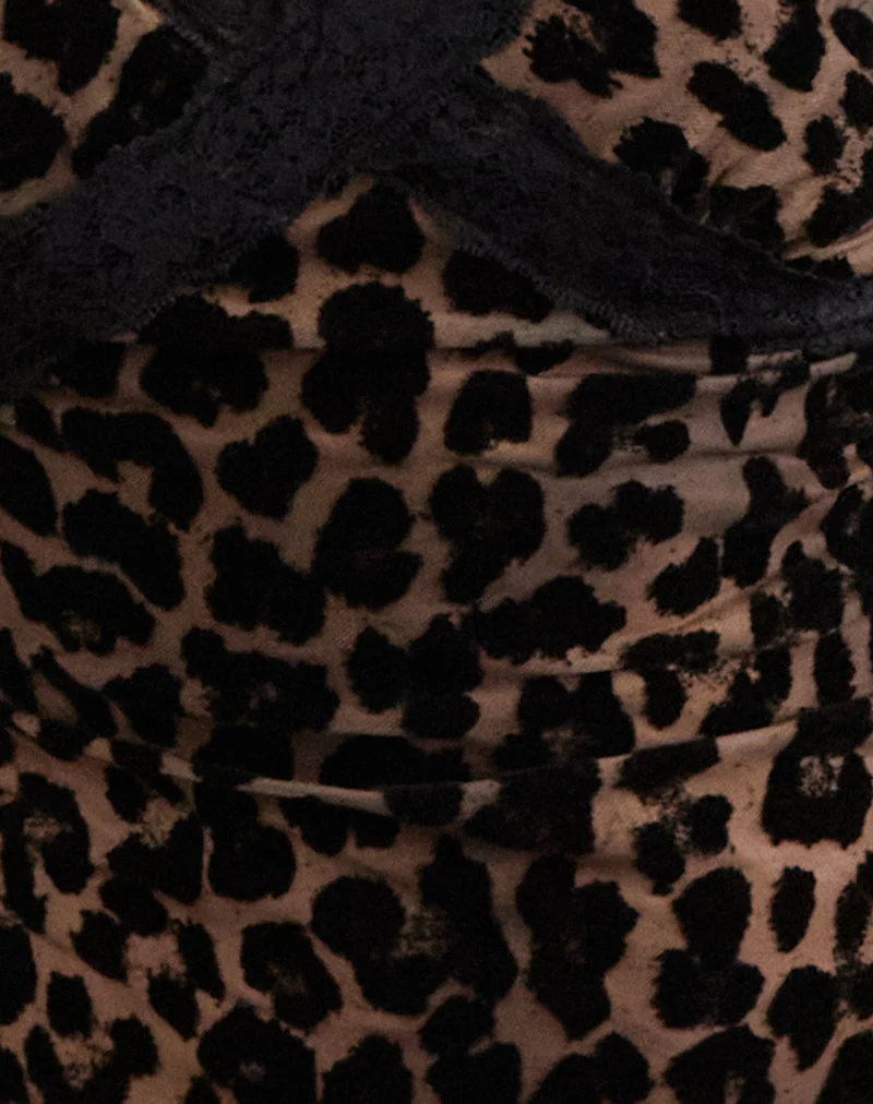 Alcesta Top aus Flockmesh Rar Leopard