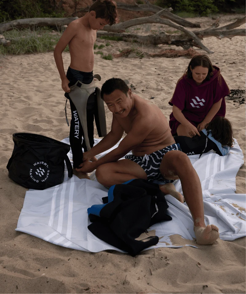 Watery Mikrofaser Badetuch (180 x 200 cm) - Eco Nebraska Family - Sand