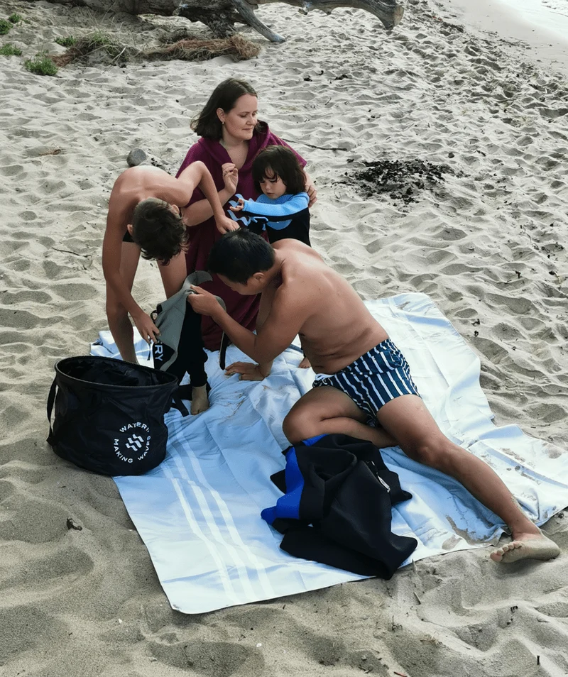 Watery Mikrofaser Badetuch (180 x 200 cm) - Eco Nebraska Family - Sand