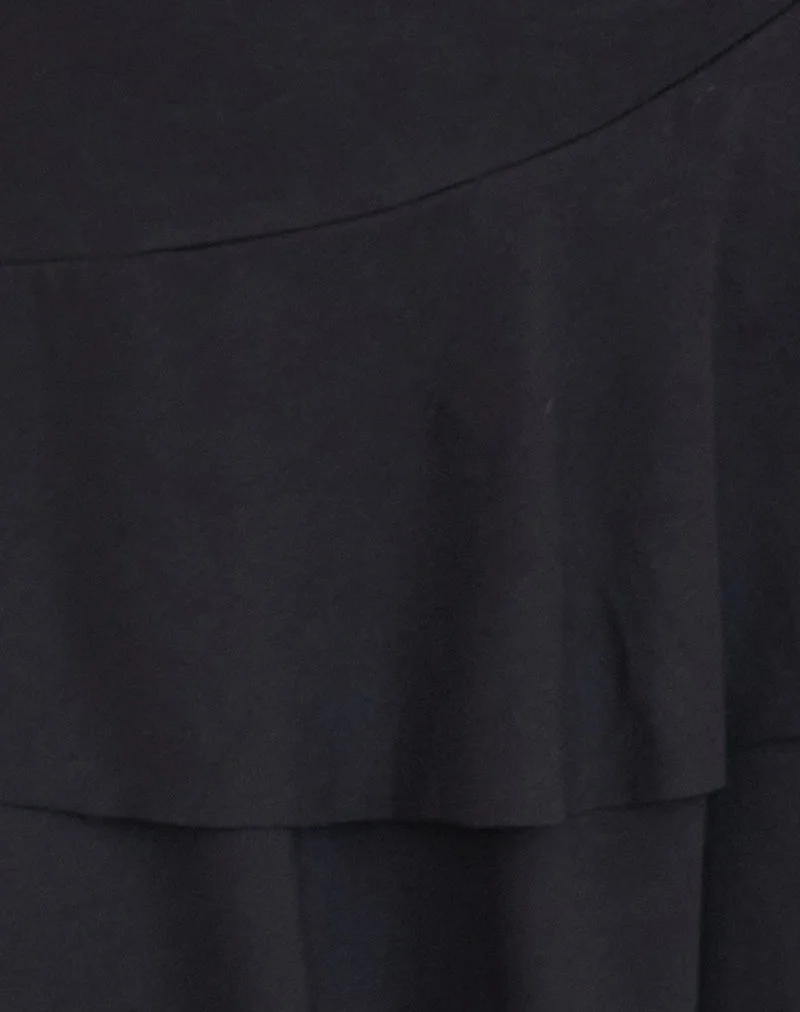 Semary Plunge Wrap Minikleid in Schwarz
