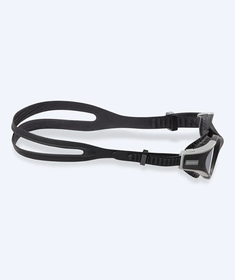 Watery Schwimmbrille für Freizeitschwimmer - Kelvin Active - Schwarz/Silber