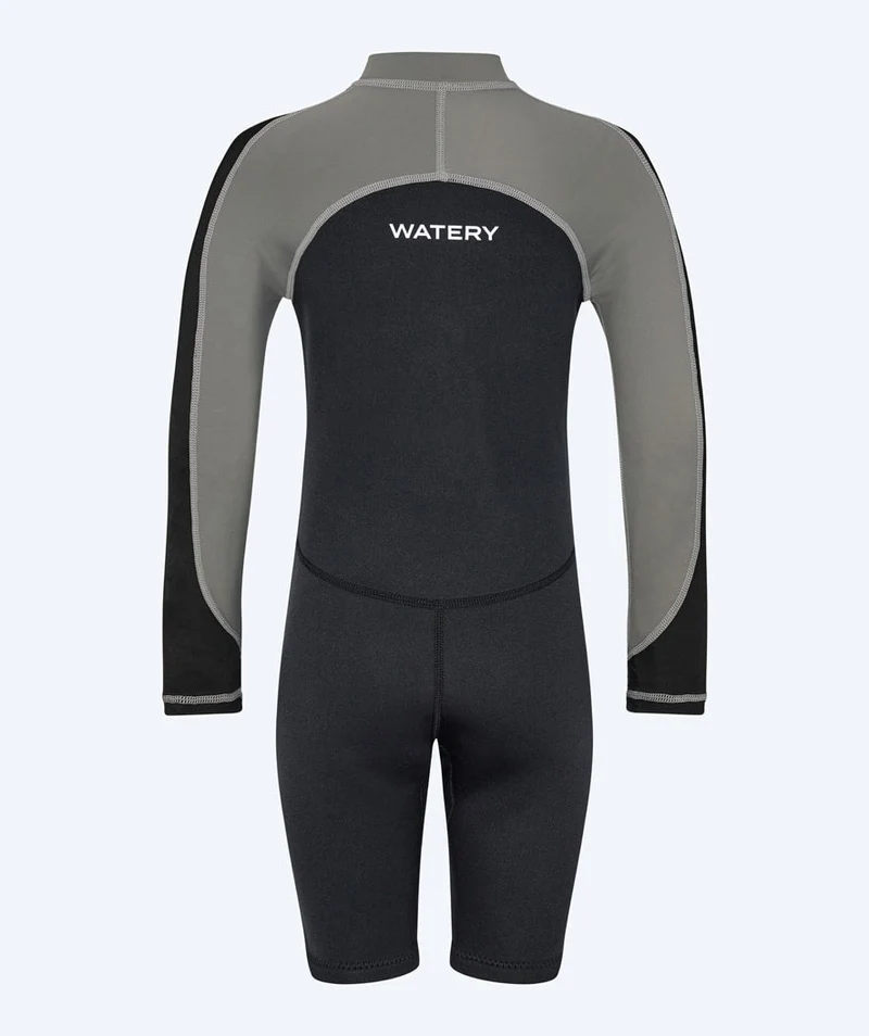 Watery UV Neoprenanzug für Kinder - Calypso Langarm - Grau/Schwarz