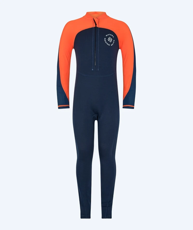 Watery UV Neoprenanzug für Kinder - Calypso Full-Body - Orange/Blau