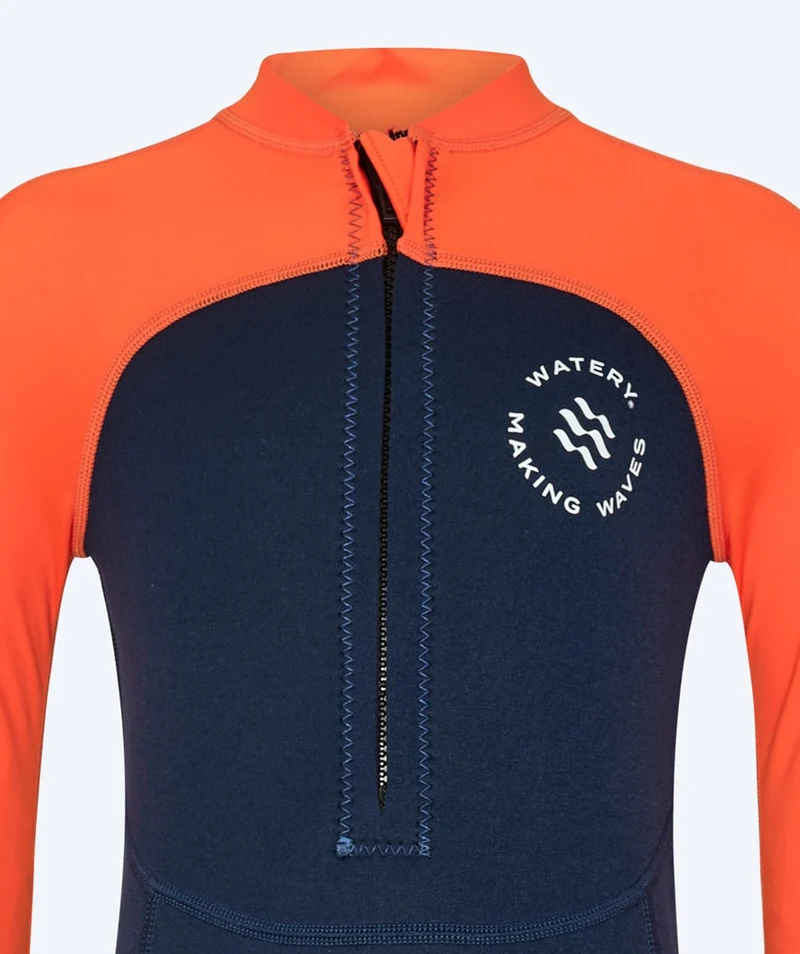 Watery UV Neoprenanzug für Kinder - Calypso Full-Body - Orange/Blau