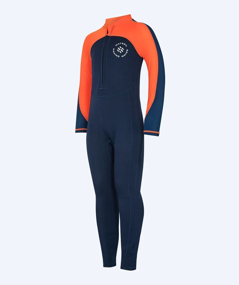 Watery UV Neoprenanzug für Kinder - Calypso Full-Body - Orange/Blau