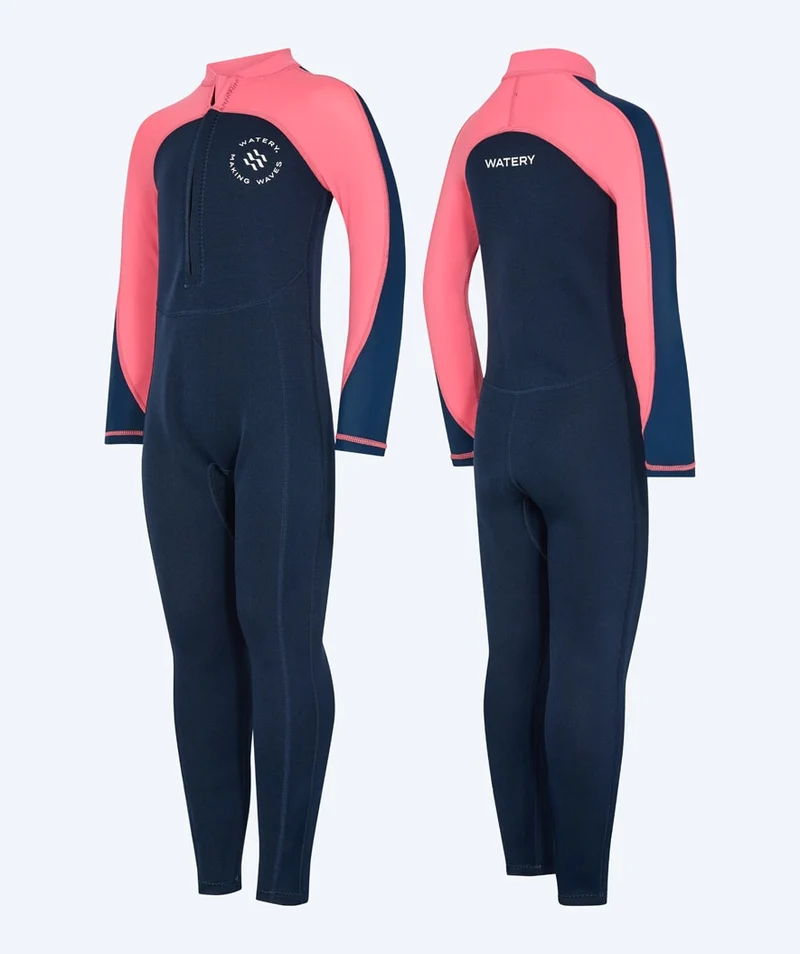 Watery UV Neoprenanzug für Kinder - Calypso Full-Body - Koralle/Dunkelblau