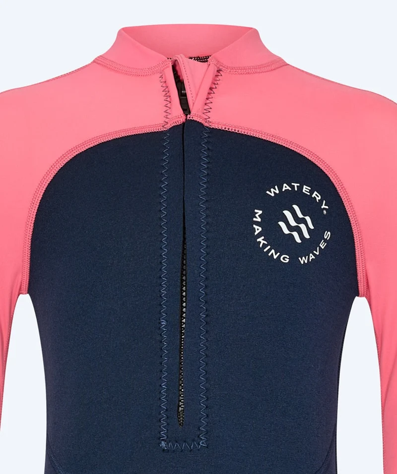 Watery UV Neoprenanzug für Kinder - Calypso Full-Body - Koralle/Dunkelblau
