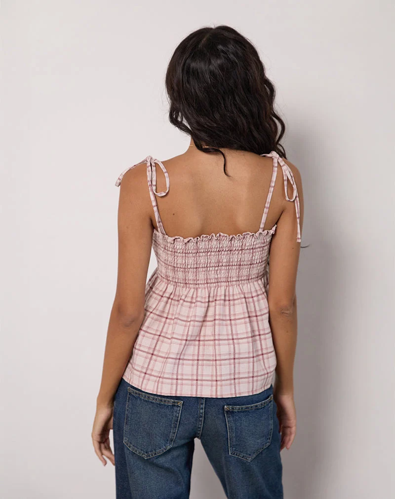 Zerah Top in Basic Schottenkaro Rosa