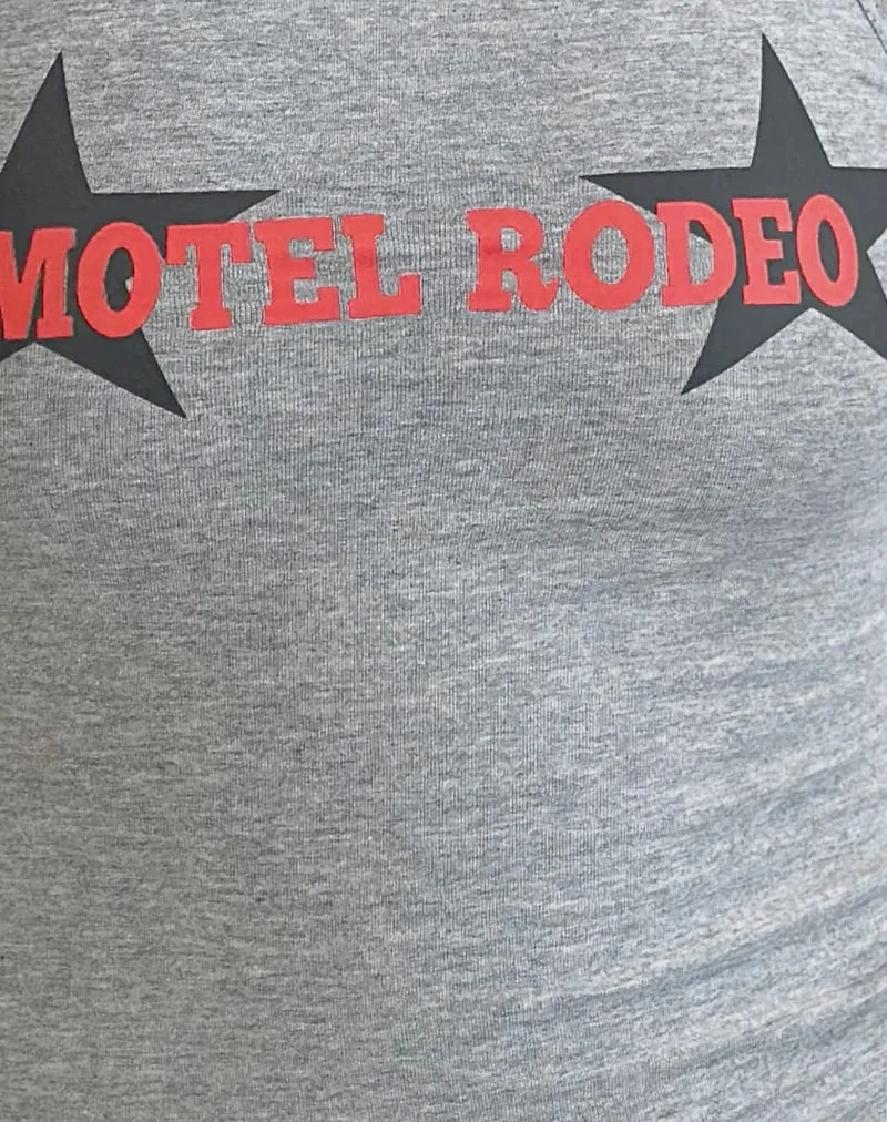 Carter Vest Top in Grau meliert mit Motel Rodeo Grafik
