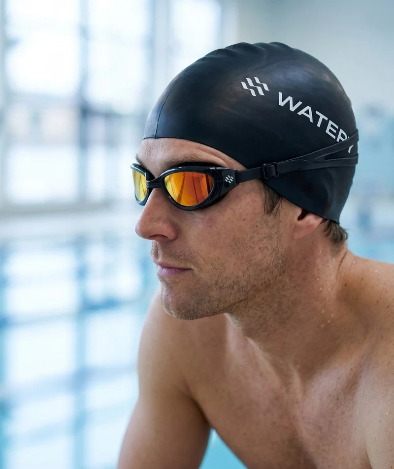 Watery Schwimmbrille für Freizeitschwimmer - Wade Mirror - Schwarz/Gold