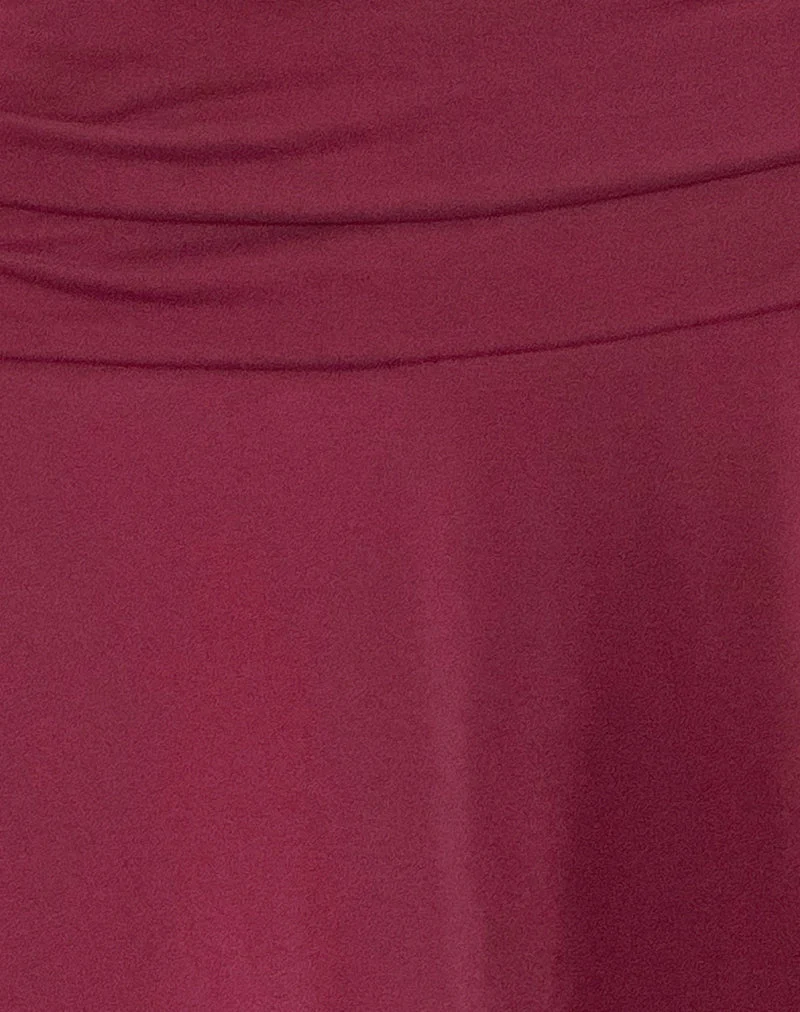 Delita Minirock aus Cupro Burgund