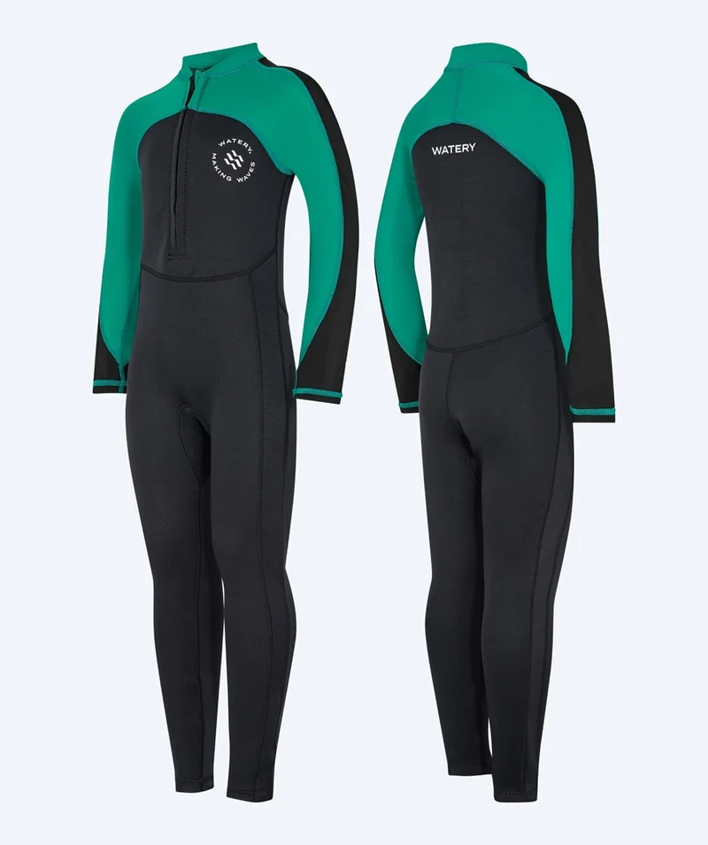Watery UV Neoprenanzug für Kinder - Calypso Full-Body - Grün/Schwarz