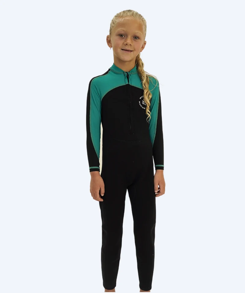 Watery UV Neoprenanzug für Kinder - Calypso Full-Body - Grün/Schwarz