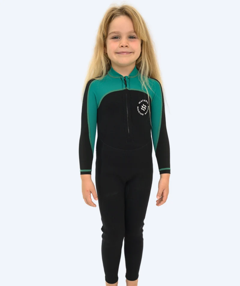 Watery UV Neoprenanzug für Kinder - Calypso Full-Body - Grün/Schwarz