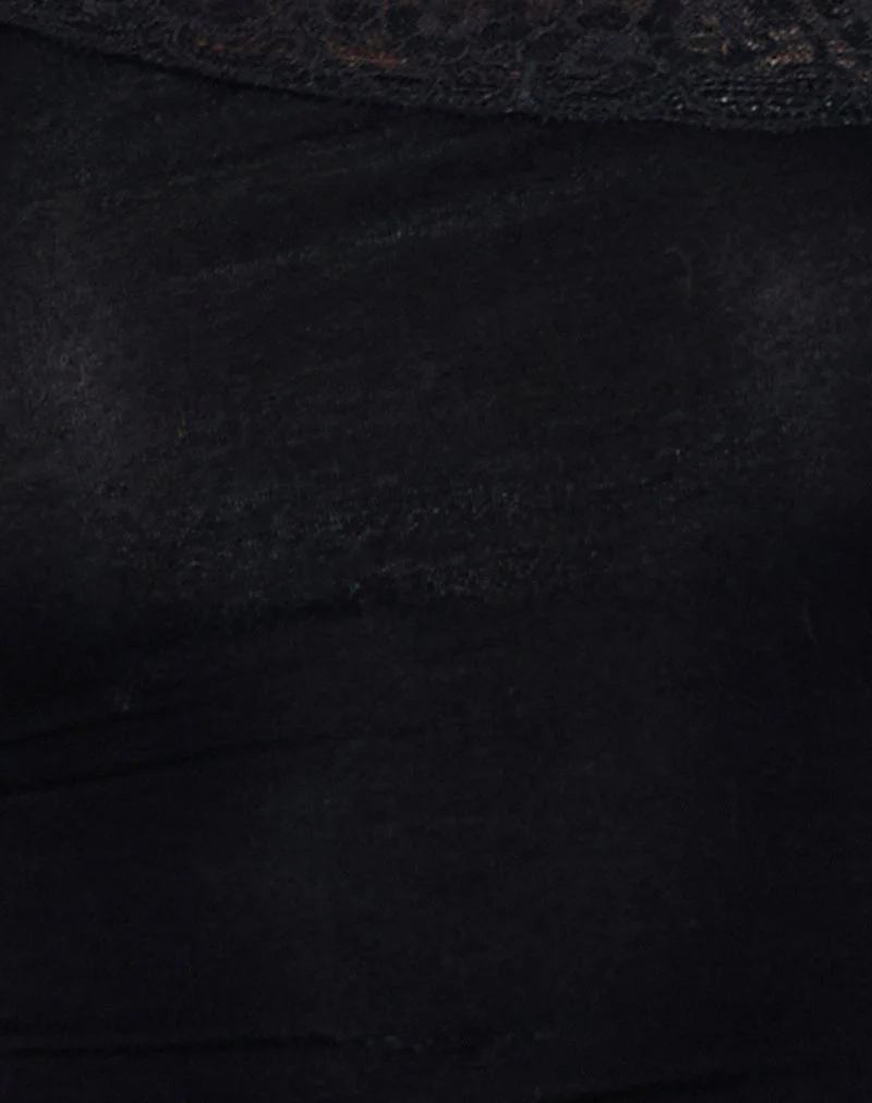 Cordia One Shoulder Top in Schwarz