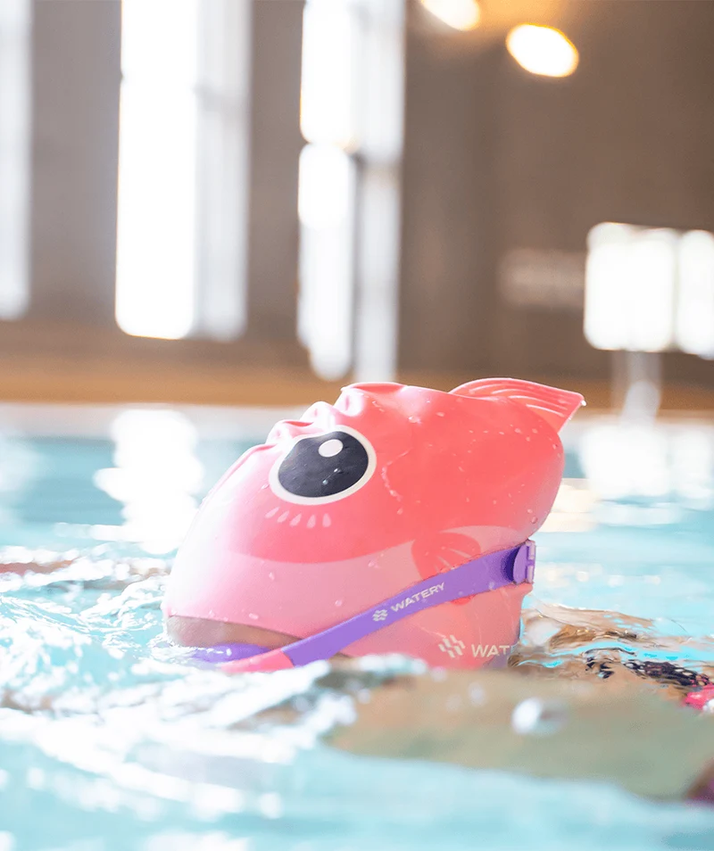 Watery Badekappe für Kinder - Fishi - Rosa Shark