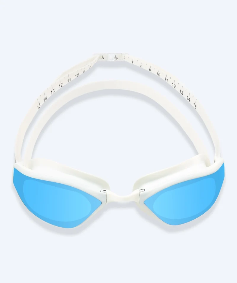 Watery Elite Schwimmbrillen - Storm Racer Mirror - Weiß/Blau