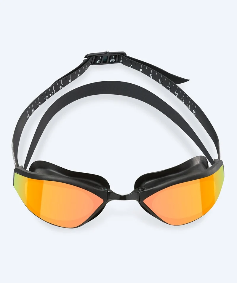 Watery Elite Schwimmbrillen - Storm Racer Mirror - Schwarz/Gold