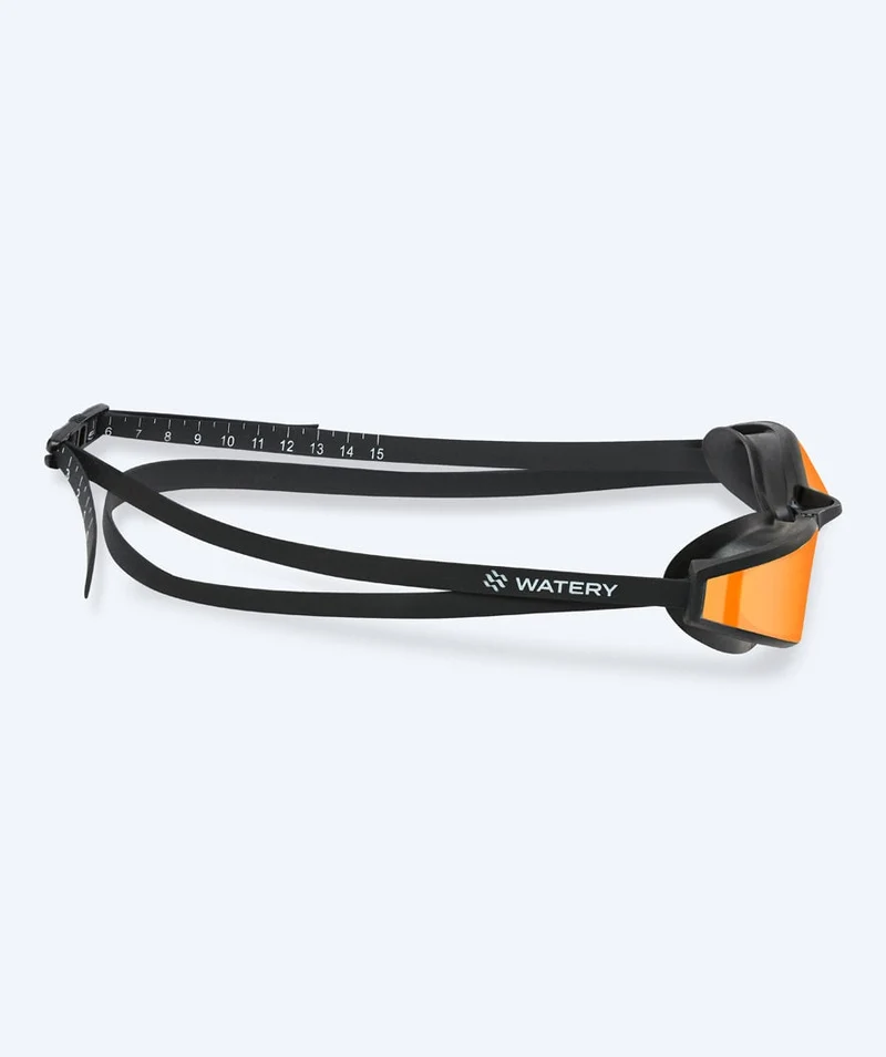 Watery Elite Schwimmbrillen - Storm Racer Mirror - Schwarz/Gold