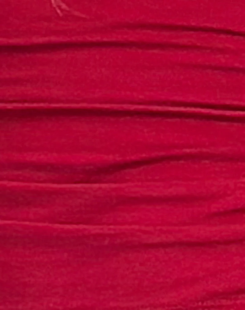 Batya Plunge Top aus gerafftem Jersey Adrenalin Rot