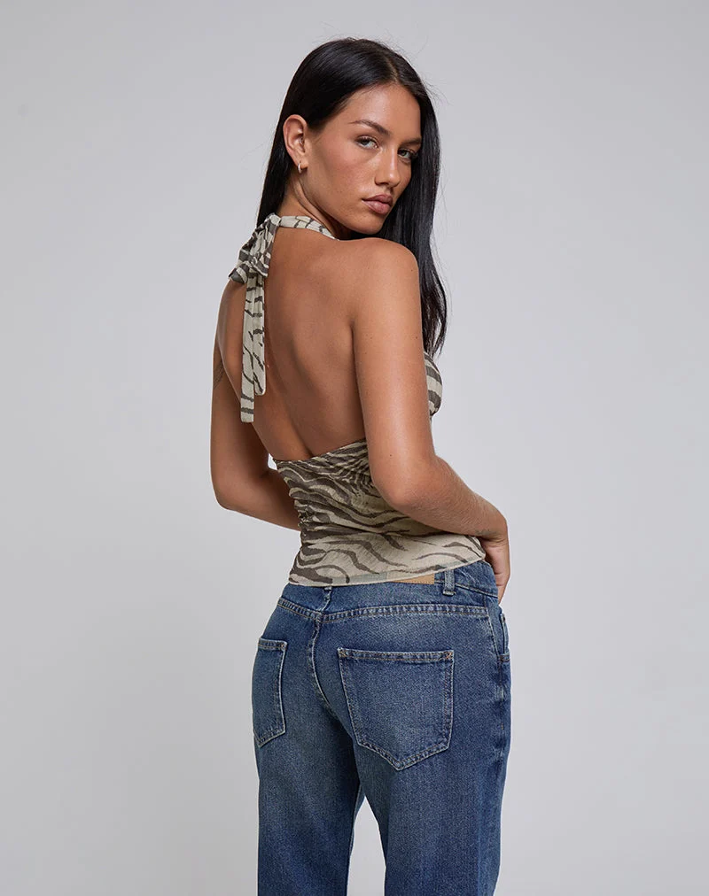 Costra Top aus Mesh Wild Animal Neutral