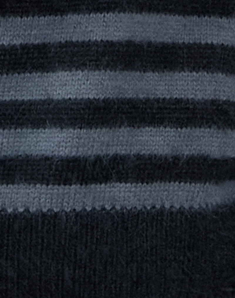 Zuleika Pullover in Holzkohle gestreift