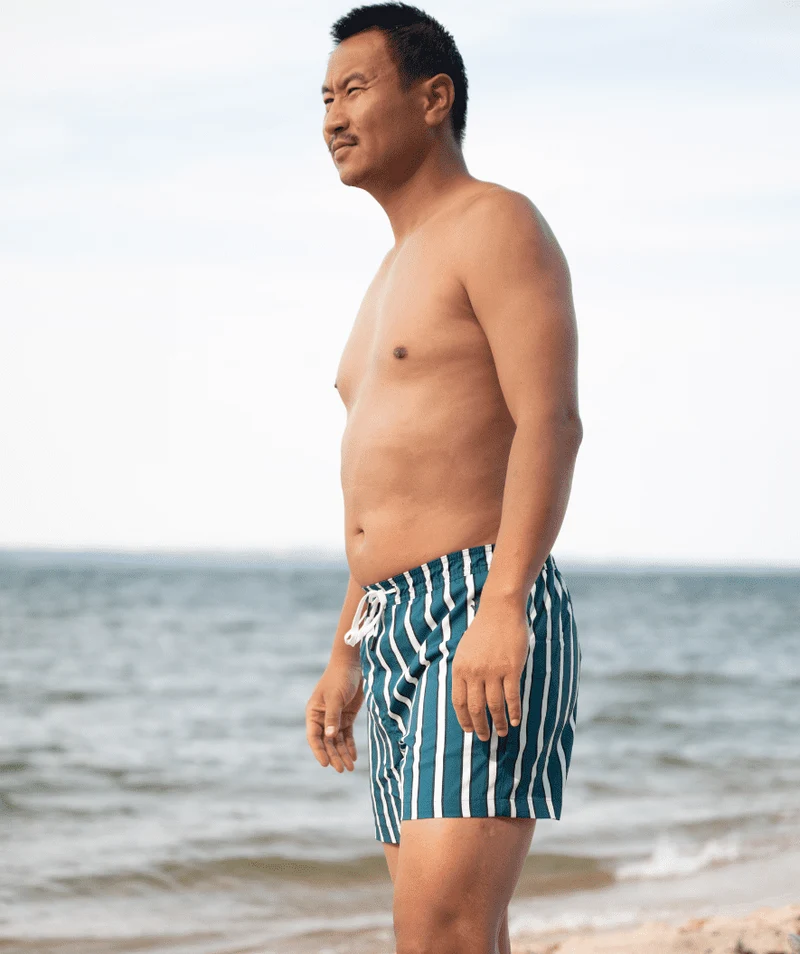Watery Badeshorts für Herren - Marilla Eco - Dunkelblau/Rot