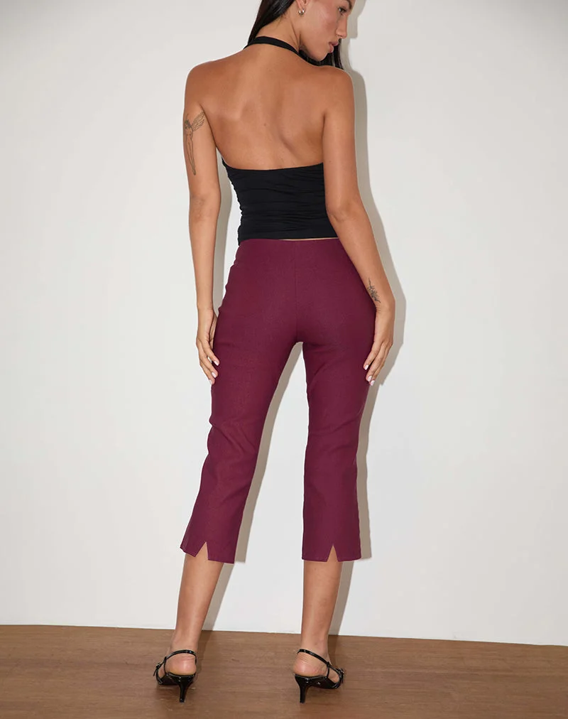 Kila Capri-Hose in Tailoring Burgundy