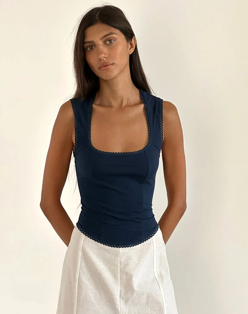 Jinisa Korsett-Top in Marineblau