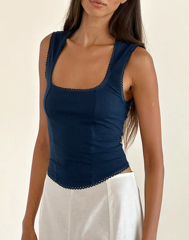 Jinisa Korsett-Top in Marineblau
