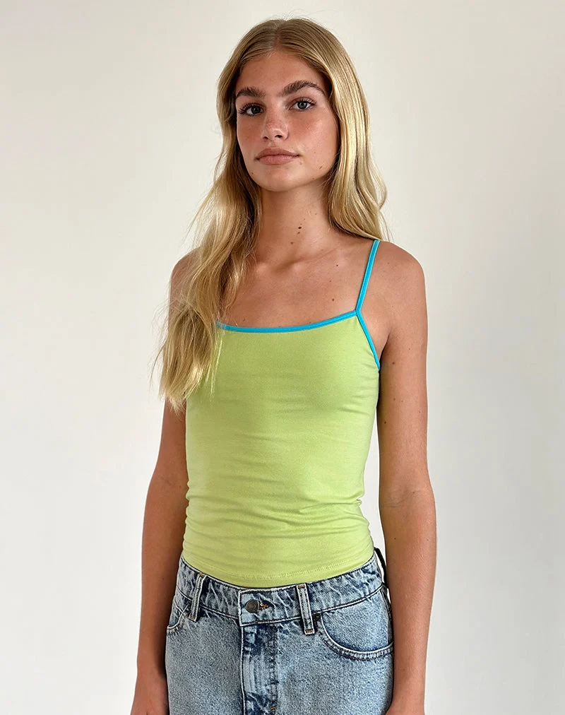 Solani Top in Grün Banane mit blauem Einband