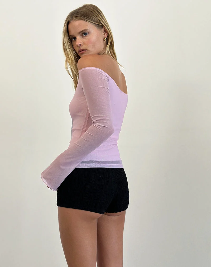Lutana Top aus Lumen-Netz Pfirsich