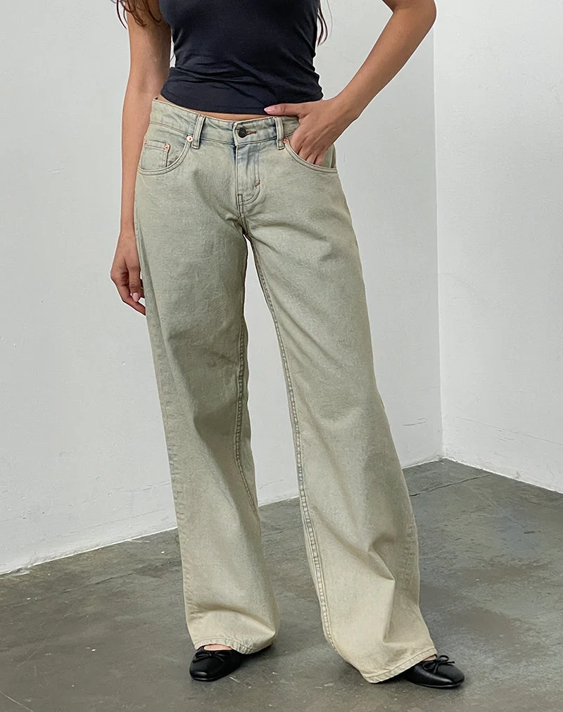 Geräumige Low Rise Jeans in Wüstensandwaschung