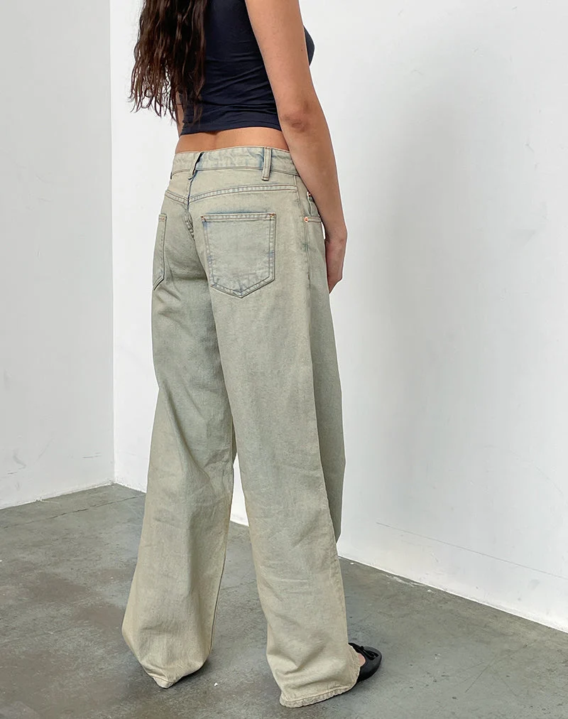 Geräumige Low Rise Jeans in Wüstensandwaschung