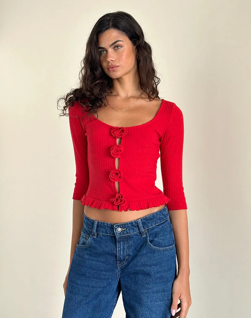 Harpan Rosette Front Top in Rot