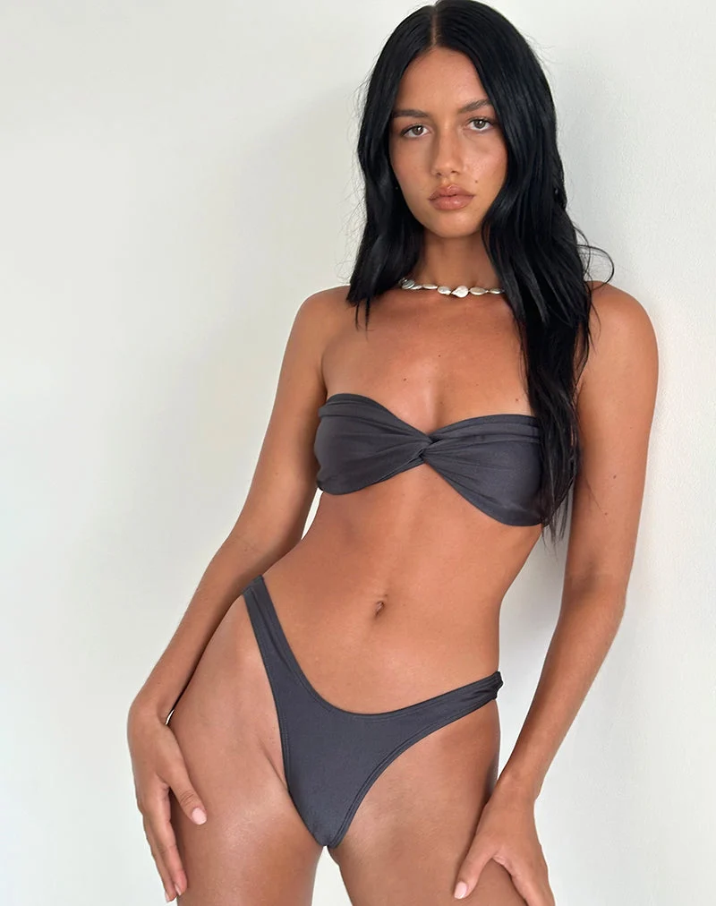 Linda Twist Bikinioberteil in Dunkelgrau