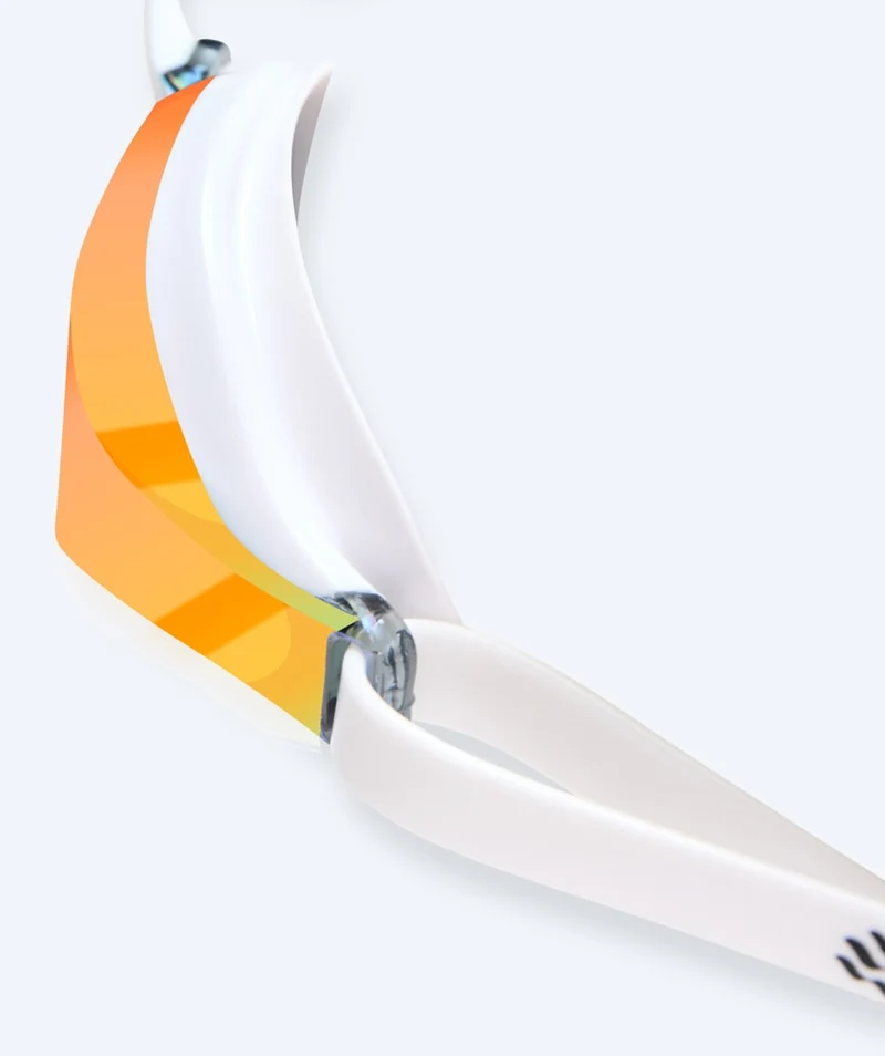 Watery Elite Schwimmbrillen - Poseidon Mirror - Weiß/Gold