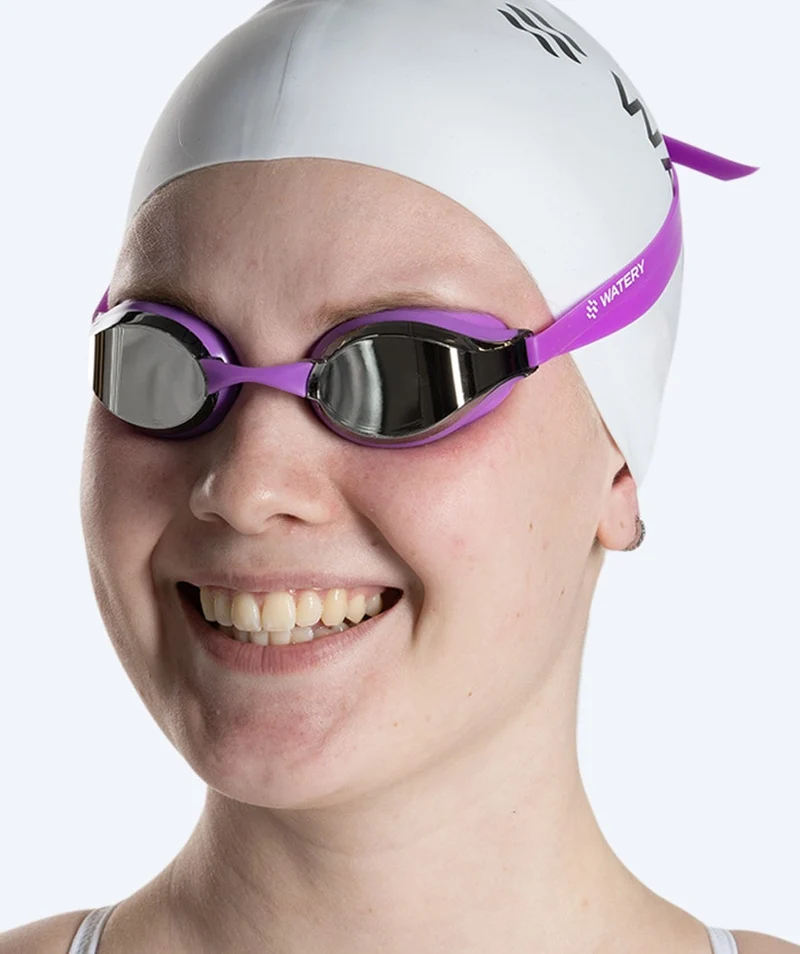 Watery Elite Schwimmbrillen - Poseidon Mirror - Lila/Silber