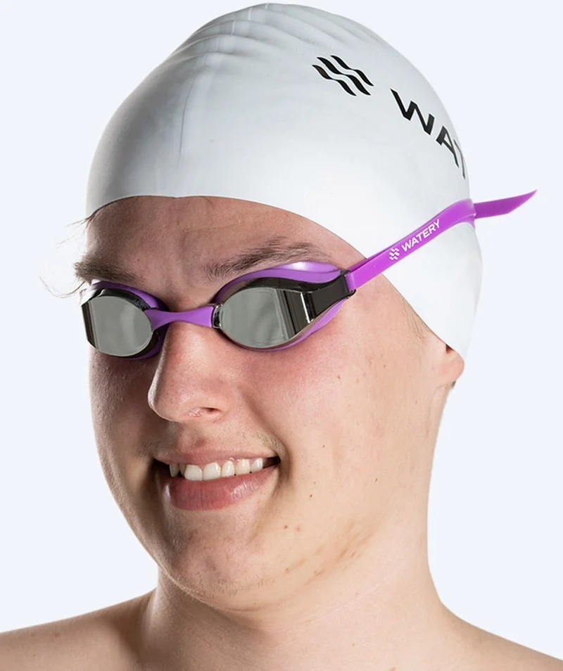 Watery Elite Schwimmbrillen - Poseidon Mirror - Lila/Silber