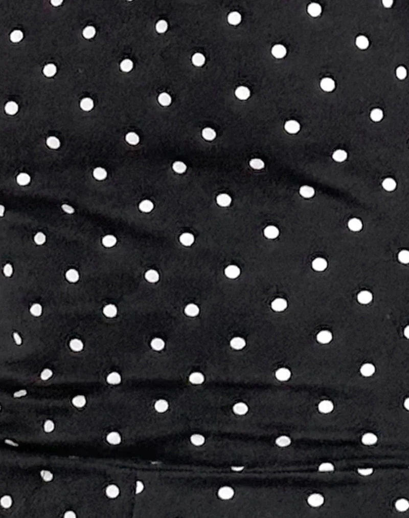 Meredith Rückenfreier Playsuit in Polka Schwarz