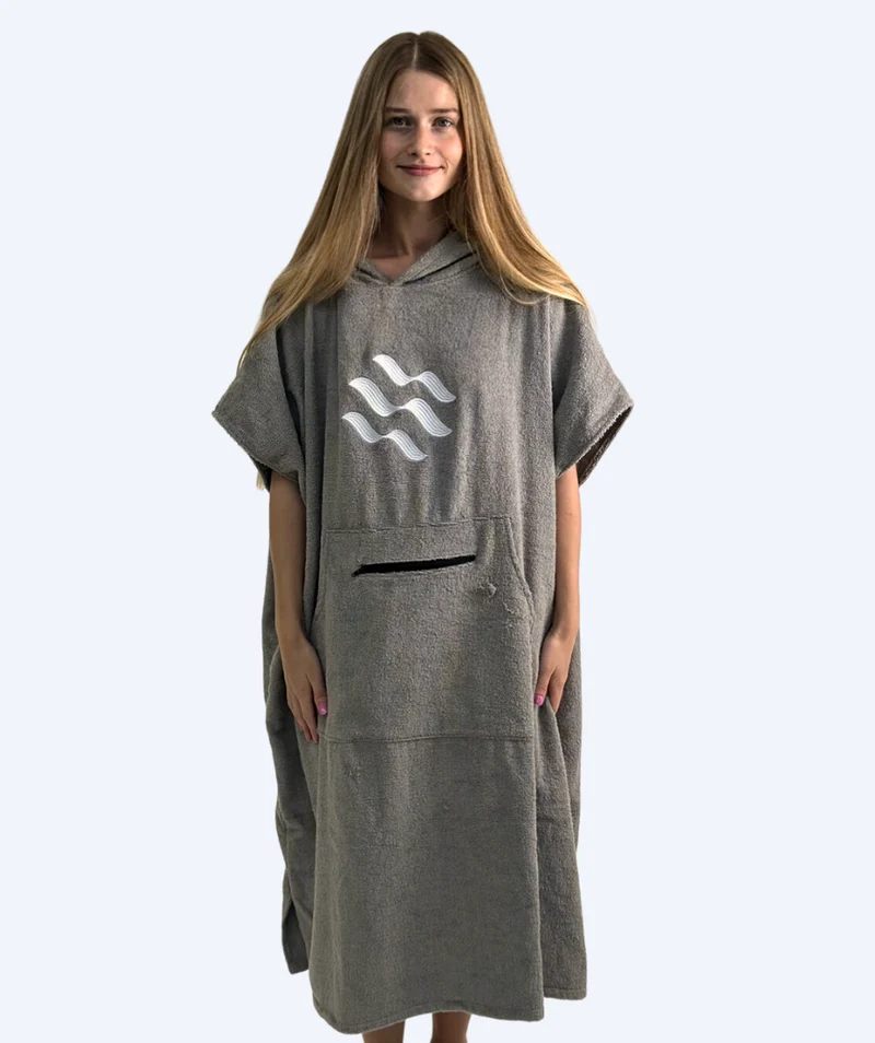 Watery Badeponcho für Erwachsene - Baumwolle - Grau