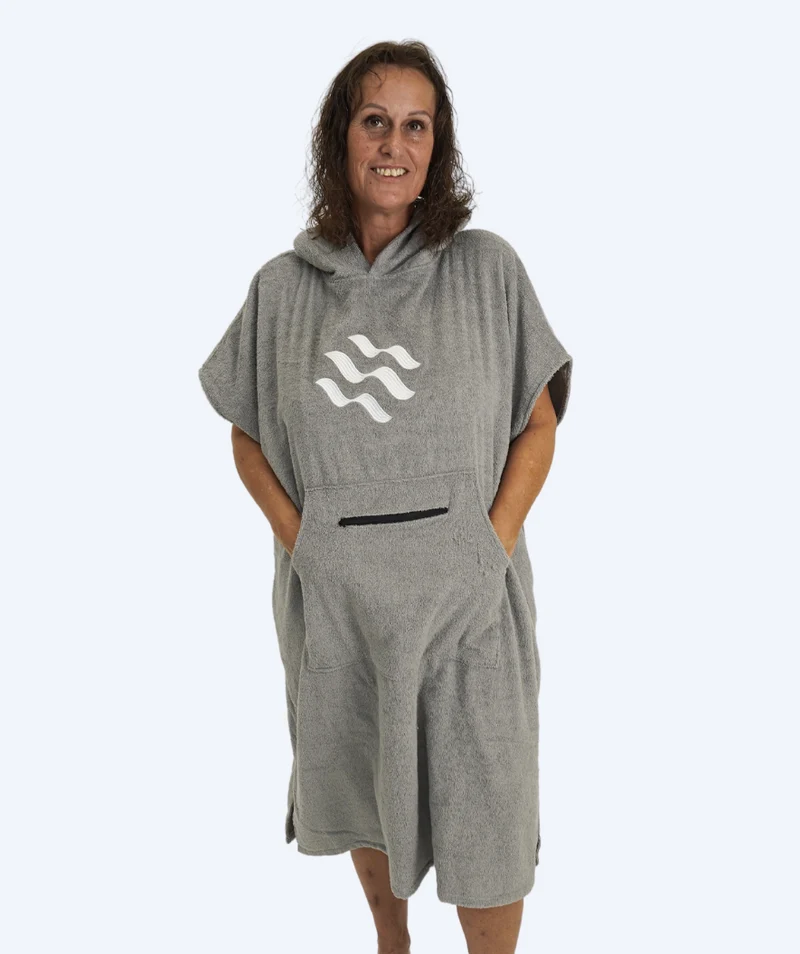 Watery Badeponcho für Erwachsene - Baumwolle - Grau