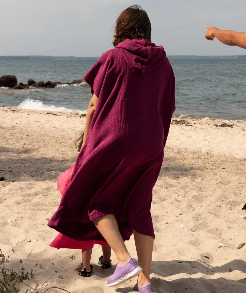 Watery Badeponcho für Erwachsene - Baumwolle - Grau