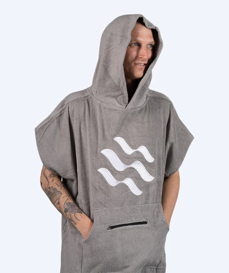 Watery Badeponcho für Erwachsene - Baumwolle - Grau