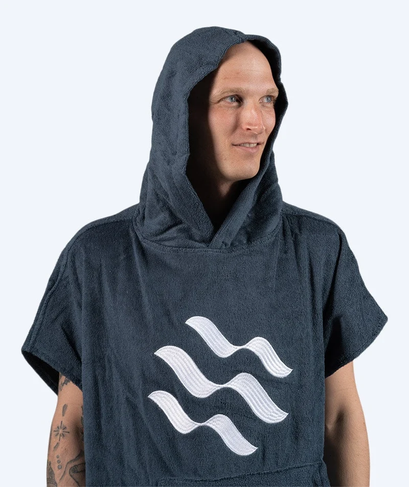 Watery Badeponcho für Erwachsene - Baumwolle - Dunkelblau