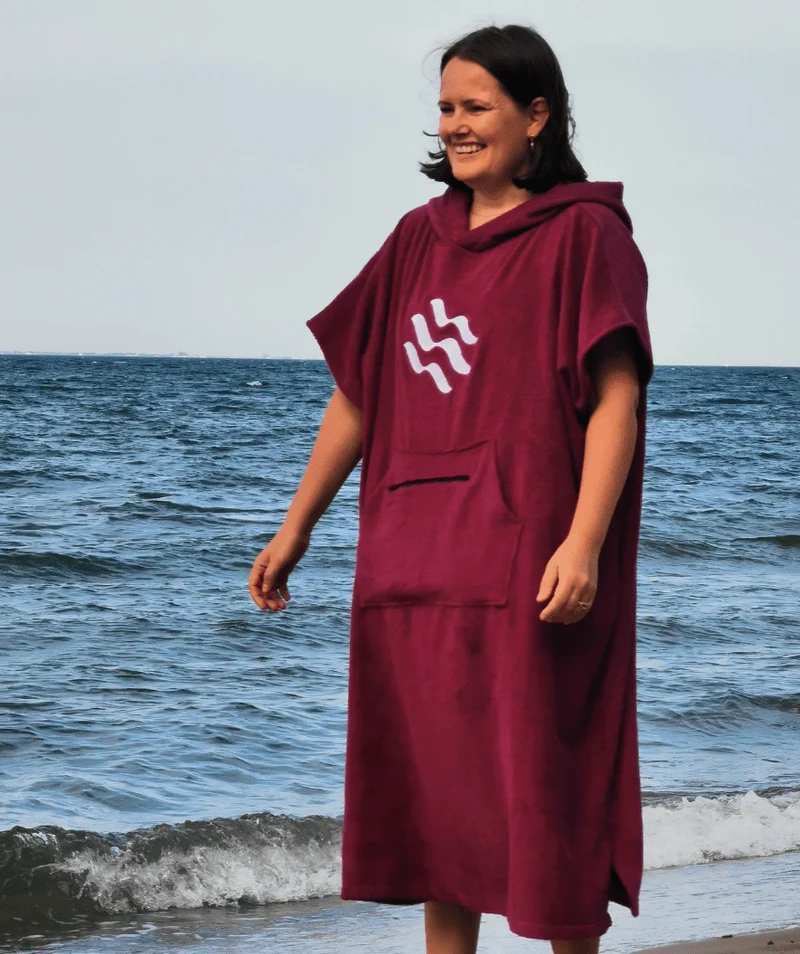 Watery Badeponcho für Erwachsene - Baumwolle - Dunkelblau