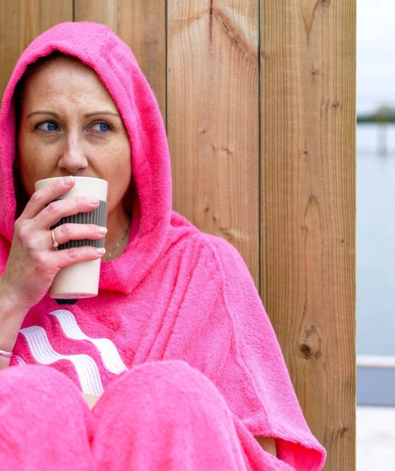Watery Badeponcho für Erwachsene - Baumwolle - Lila